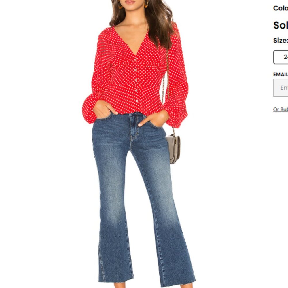 FREE PEOPLE NEW RITA Cropped Flare Jean Pant 25